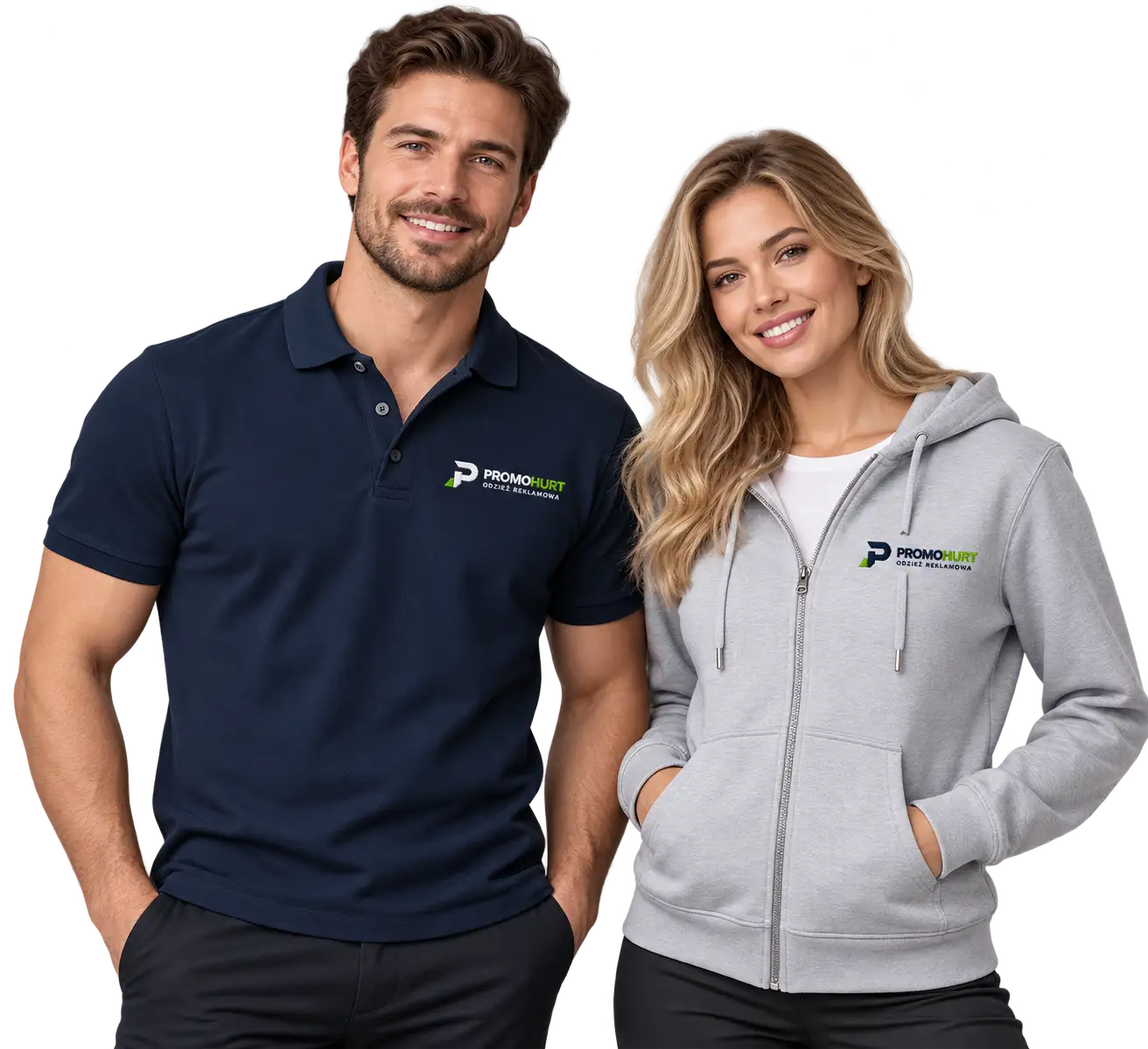 Polo i bluza z haftowanym logo — odzież reklamowa z hurtowni Promohurt